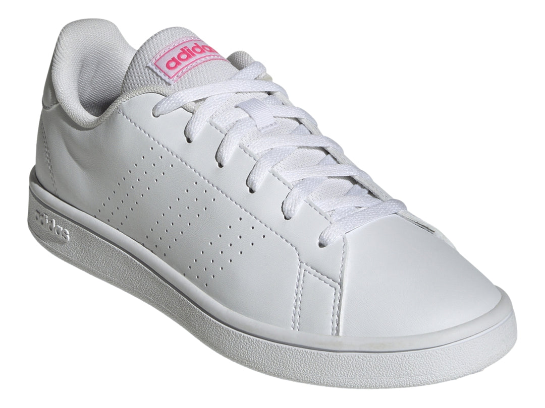 Tenis Adidas Advantage Base Blanco y Rosa para Mujer