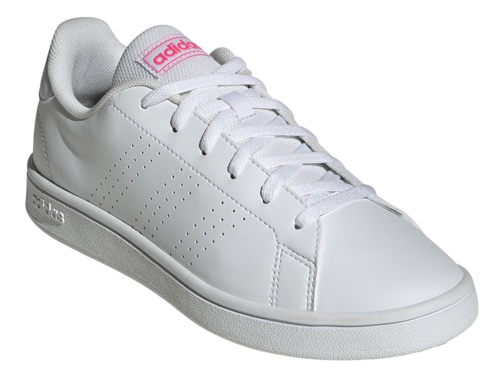 Tenis Adidas Advantage Base Blanco y Rosa para Mujer