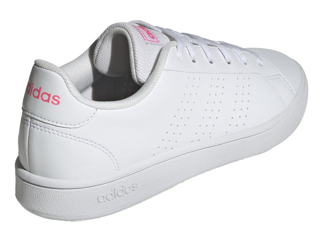 Tenis Adidas Advantage Base Blanco y Rosa para Mujer