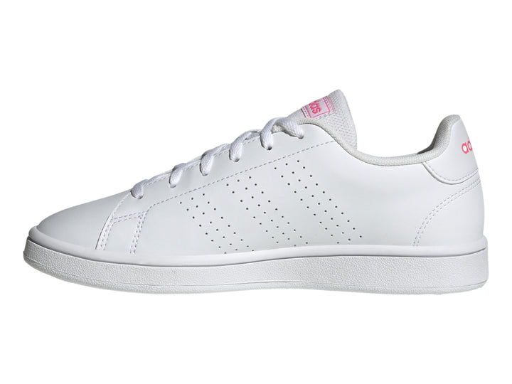 Tenis Adidas Advantage Base Blanco y Rosa para Mujer