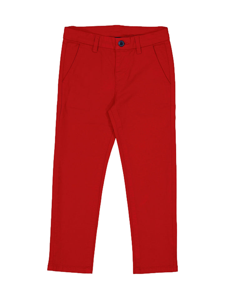 Pantalón chino básico de color rojo para niño.