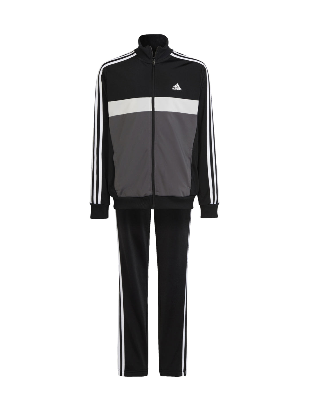 Conjunto Deportivo Adidas Tiberio Negro y Gris para Niño