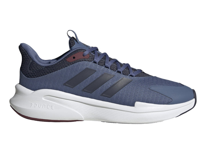 Tenis deportivos Adidas color azul con suela blanca y detalles en azul marino.