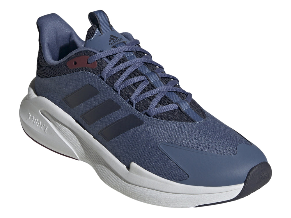 Tenis deportivos Adidas color azul con suela blanca y detalles en azul marino.
