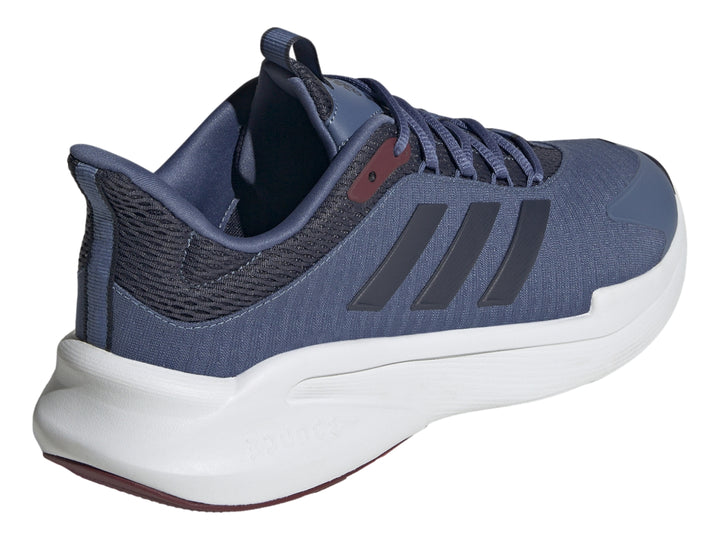 Tenis deportivos Adidas color azul con suela blanca y detalles en azul marino.