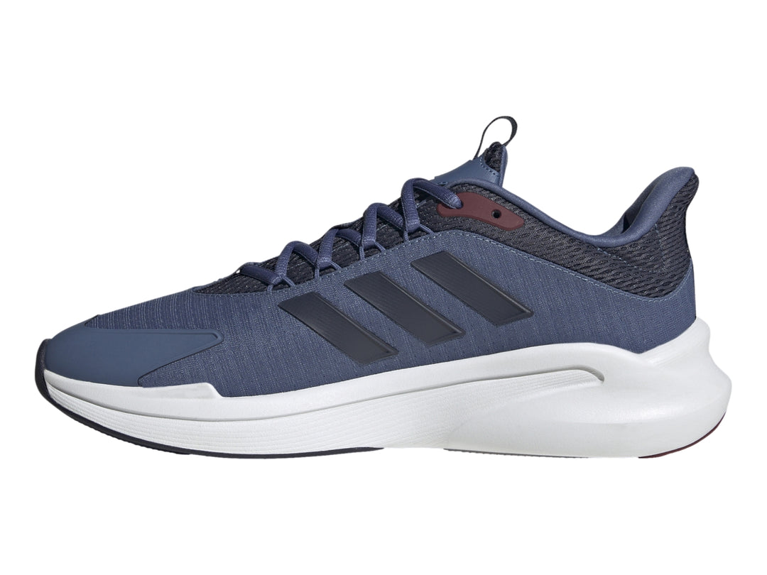 Tenis deportivos Adidas color azul con suela blanca y detalles en azul marino.