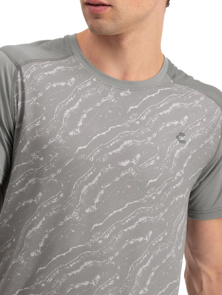 Playera Charly Manga Corta Gris para Hombre
