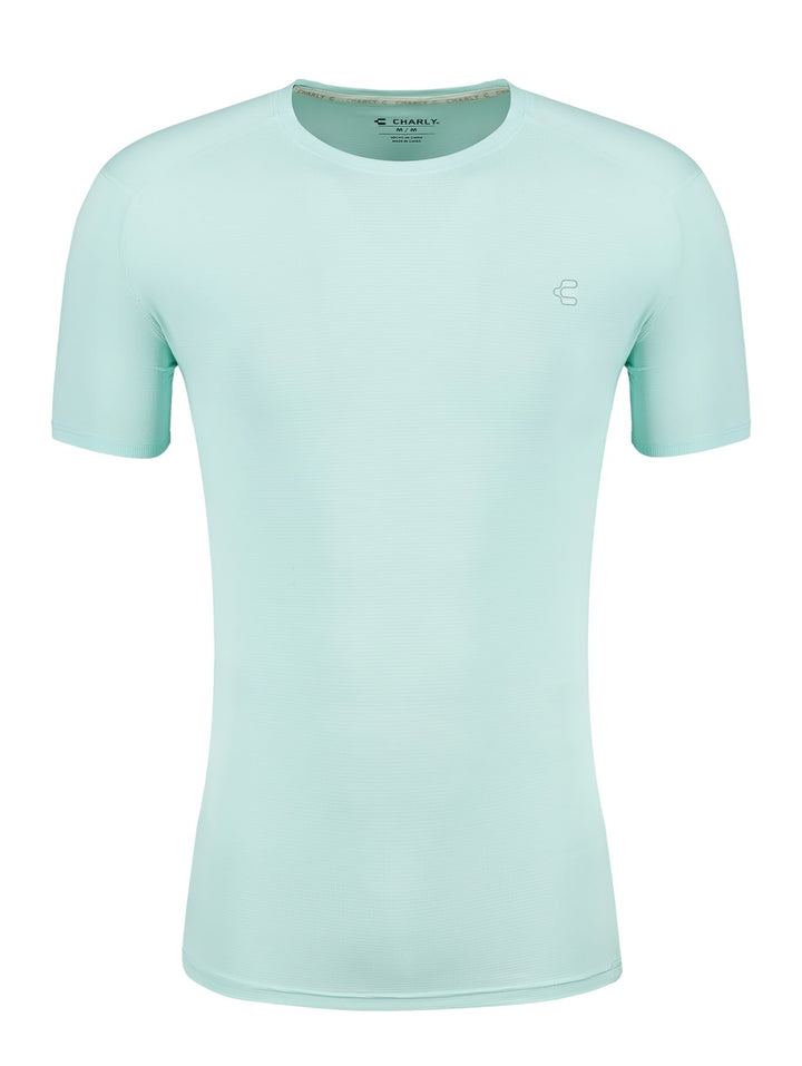 Playera Charly Manga Corta Azul Claro para Hombre