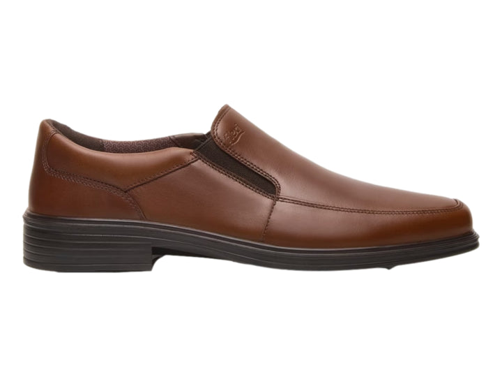 Zapato casual Flexi color marrón de cuero con suela negra, estilo slip-on.