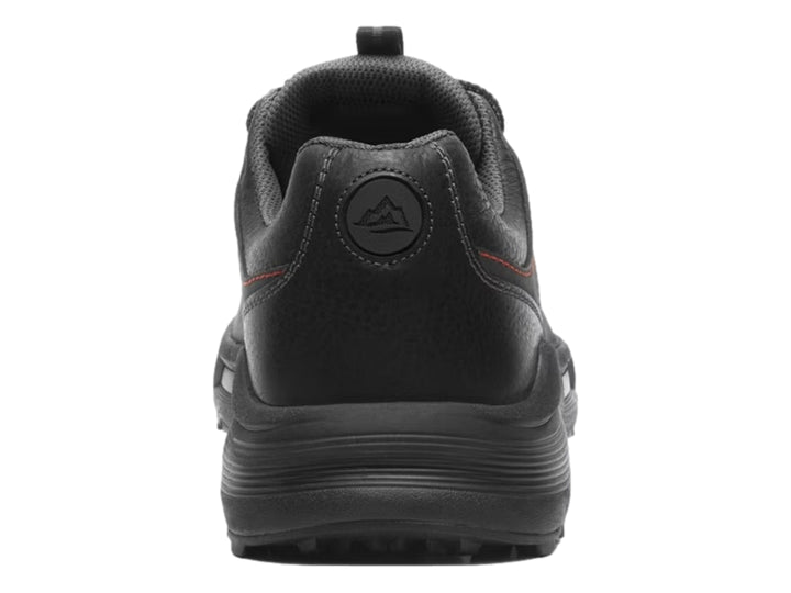 Zapato casual negro Flexi con suela gruesa y detalles de costuras rojas.