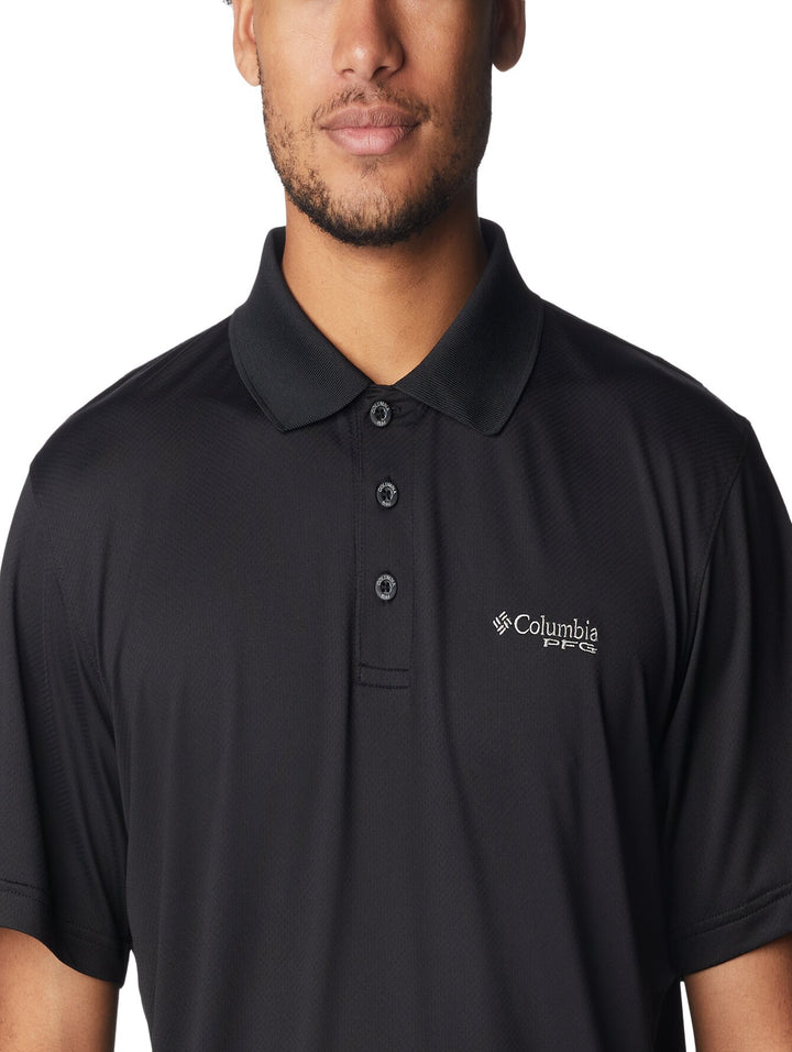 Polo Columbia PFG Skiff Cast Negro para Hombre