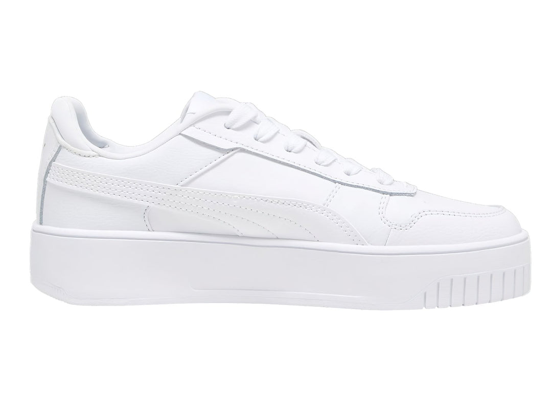 Tenis Puma Carina Street Blanco y Oro para Niña