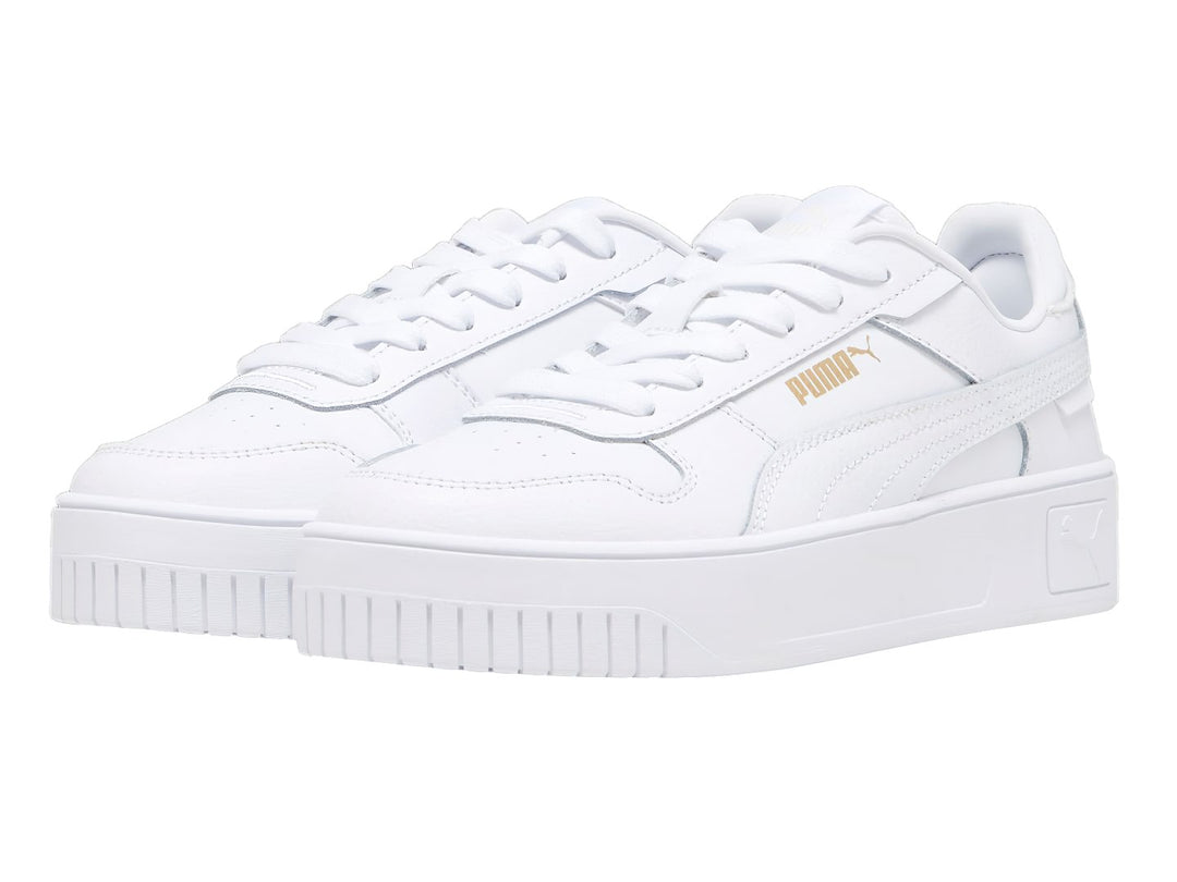 Tenis Puma Carina Street Blanco y Oro para Niña
