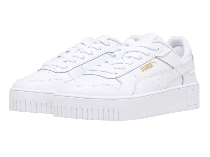 Tenis Puma Carina Street Blanco y Oro para Niña