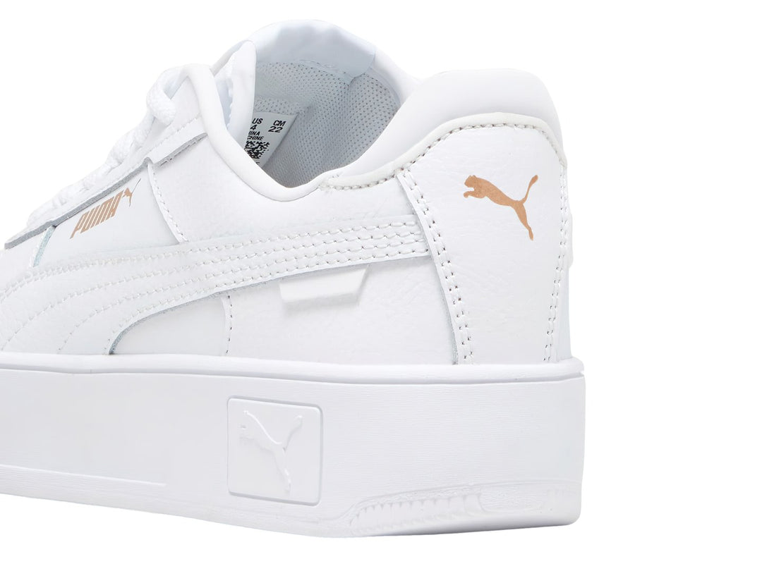 Tenis Puma Carina Street Blanco y Oro para Niña