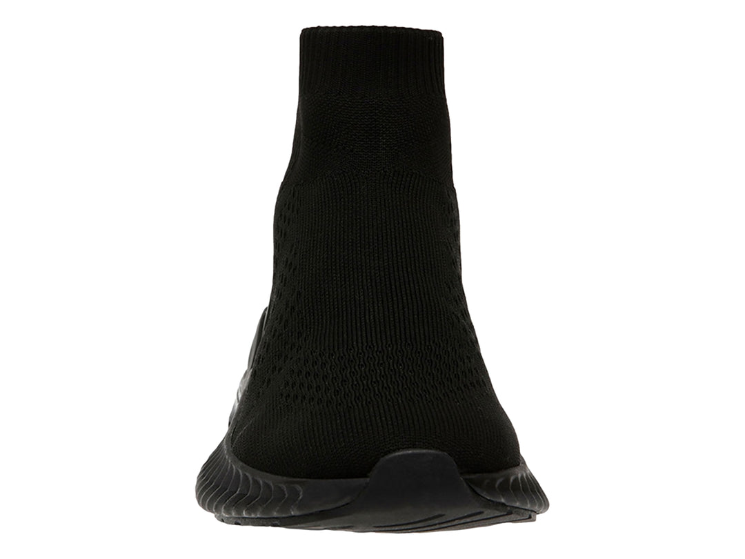 Tenis deportivos Steve Madden color negro, diseño tipo calcetín con suela texturizada.