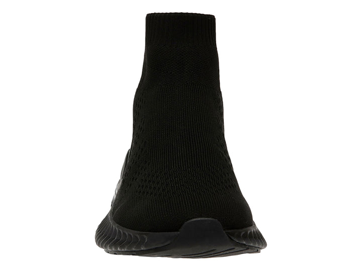 Tenis deportivos Steve Madden color negro, diseño tipo calcetín con suela texturizada.