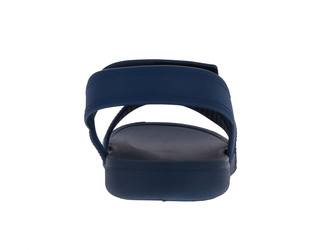 Sandalia Cartago color azul con correas ajustables y suela plana.