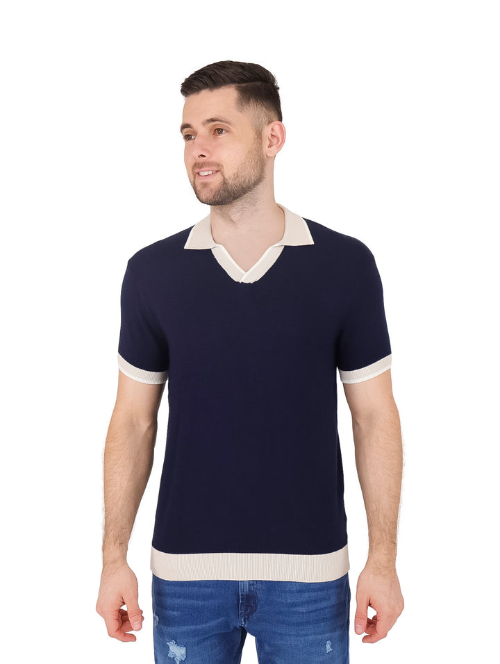 Playera Polo Tejida Bobois Collections Azul Marino para Hombre