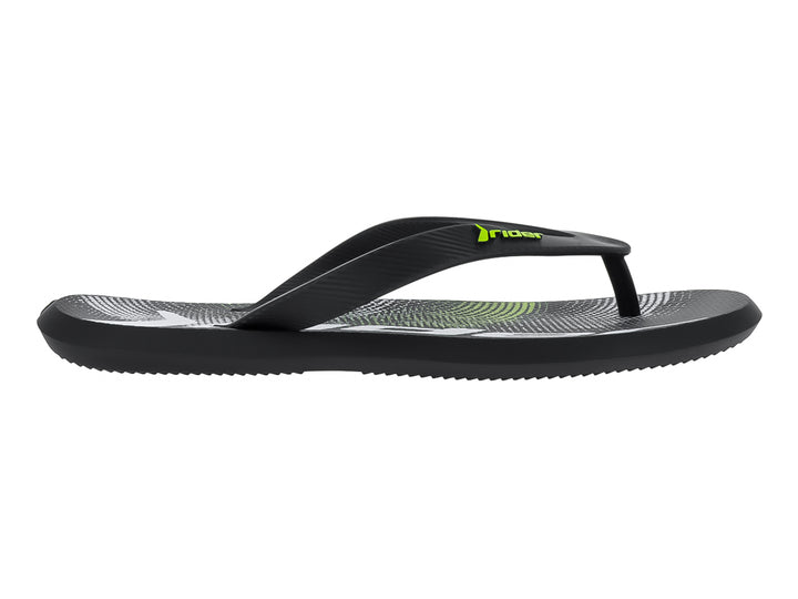 Sandalias Rider Negro con Verde para Hombre