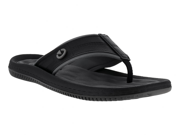 Sandalia de dedo Cartago en colores negro y gris con diseño casual y suela texturizada.