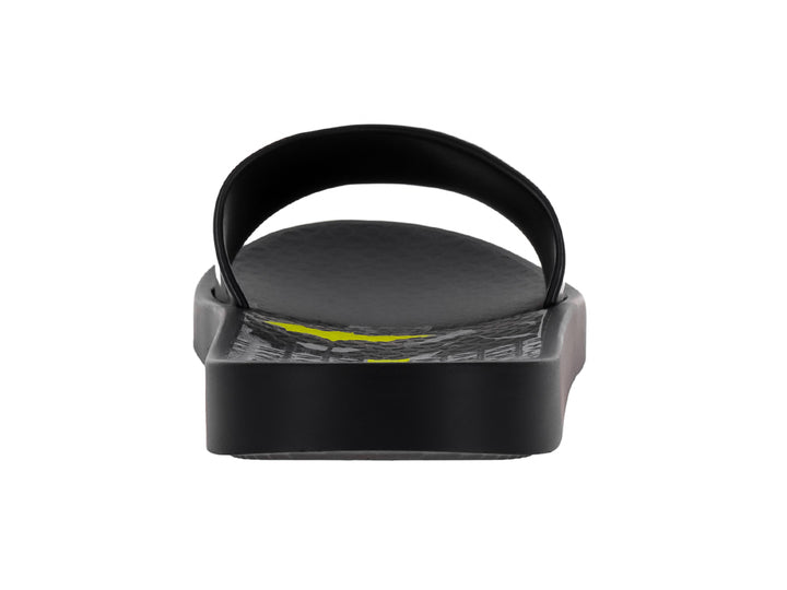 Sandalia Ipanema color negro con detalles en gris y amarillo y estampado de Batman.