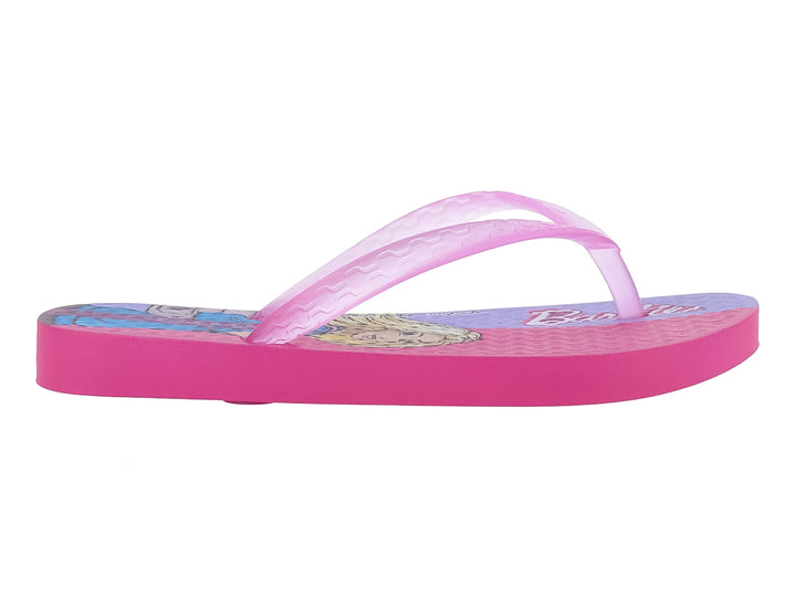 Sandalias Ipanema color rosa obscuro con diseño estampado en la plantilla y tiras delgadas.