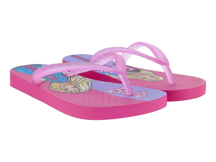 Sandalias Ipanema color rosa obscuro con diseño estampado en la plantilla y tiras delgadas.