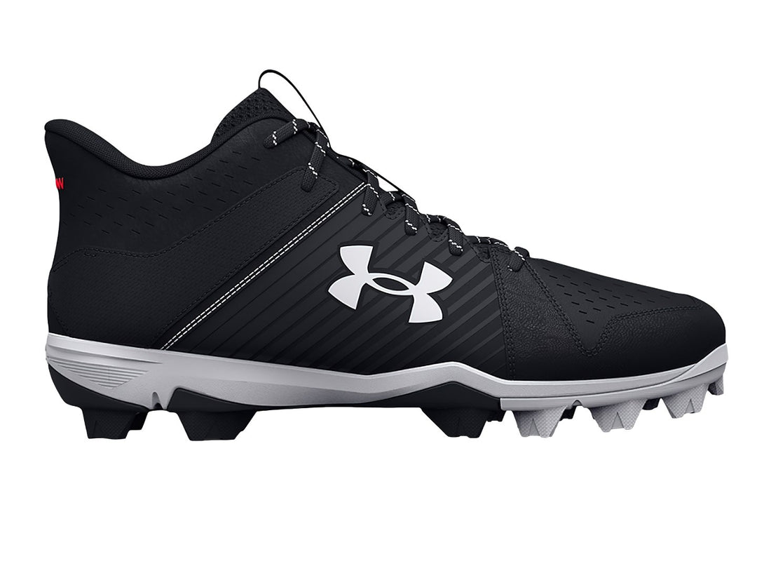 Zapato deportivo Under Armour Lead Off Mid en color negro con suela gris y logo blanco lateral.