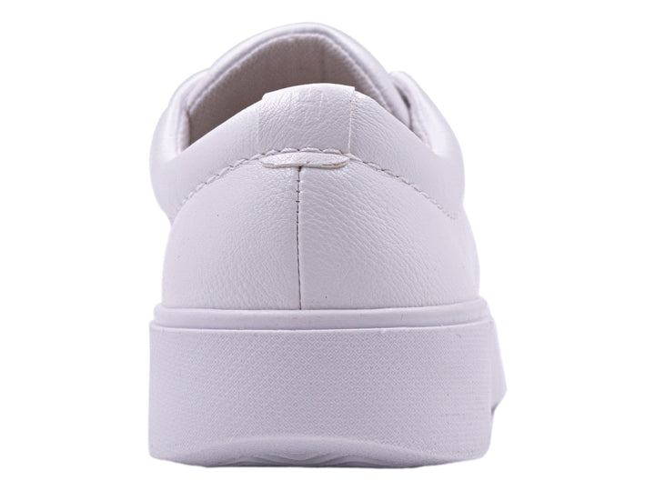 Tenis Hispana modelo Emily en color blanco con suela de plataforma y agujetas.