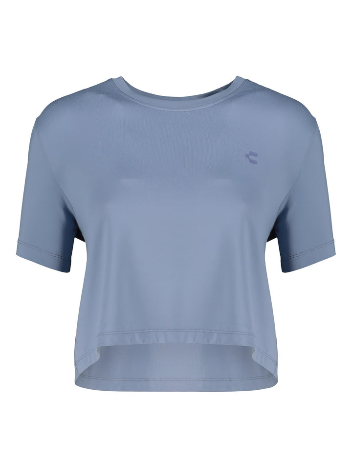 Playera Charly Crop Top Azul Lavanda para Mujer