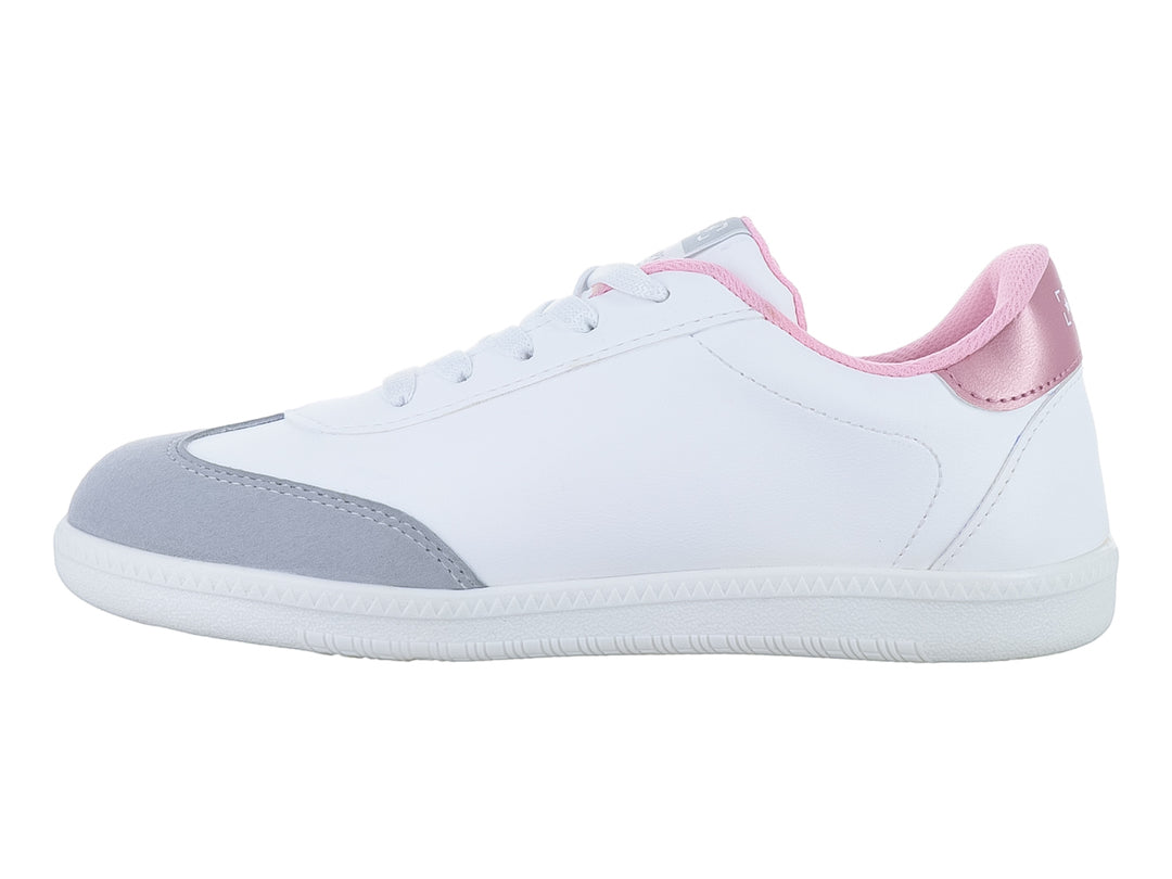 Tenis deportivos blancos con detalles en gris y rosa, ideales para Niña.