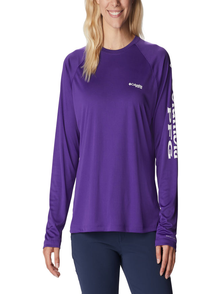 Playera Columbia Manga Larga Morada para Mujer