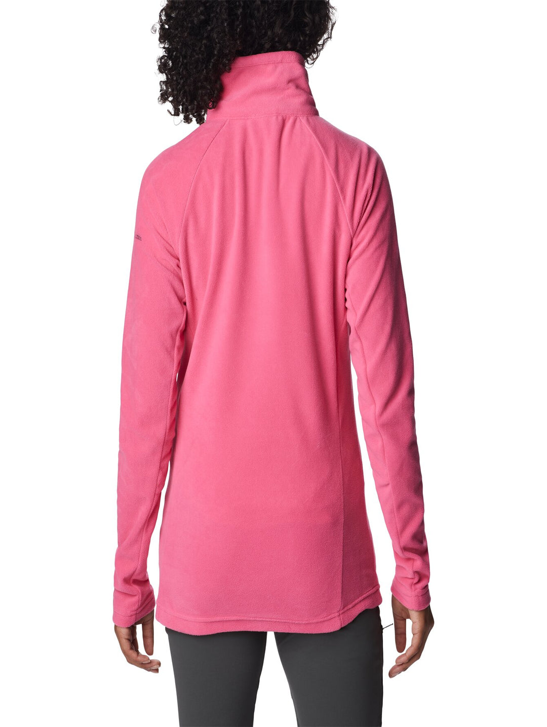Sudadera Columbia color rosa intenso con medio cierre y cuello alto para Mujer.