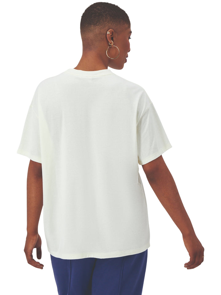 Camiseta Champion color blanco tiza con estampado colorido &