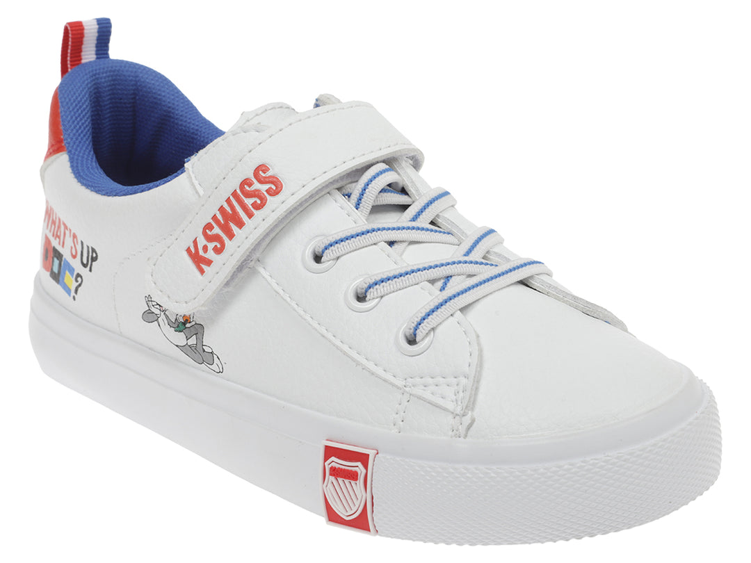 Tenis K-SWISS Mini Trinity Bugsy Blanco y Azul para Niño