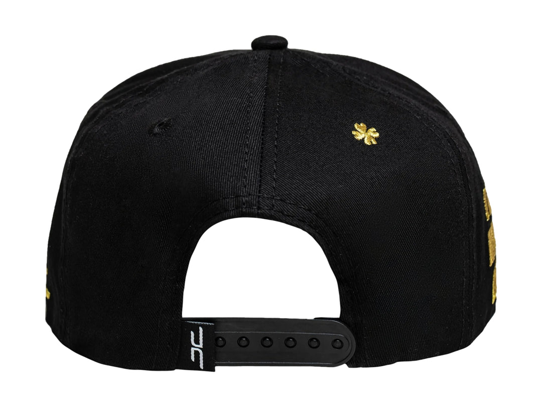 Gorra JC Hats Trébol Negro y Dorado para Hombre
