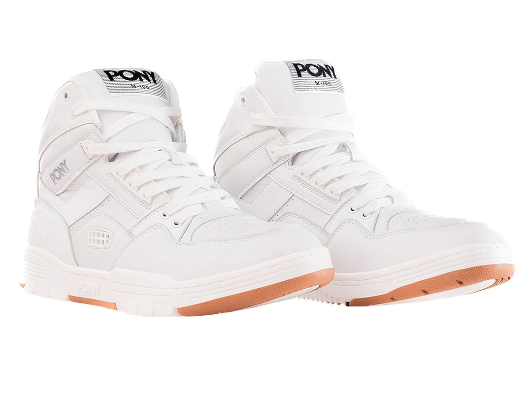 Tenis PONY M-100 HI Blanco con Suela de Goma para Hombre