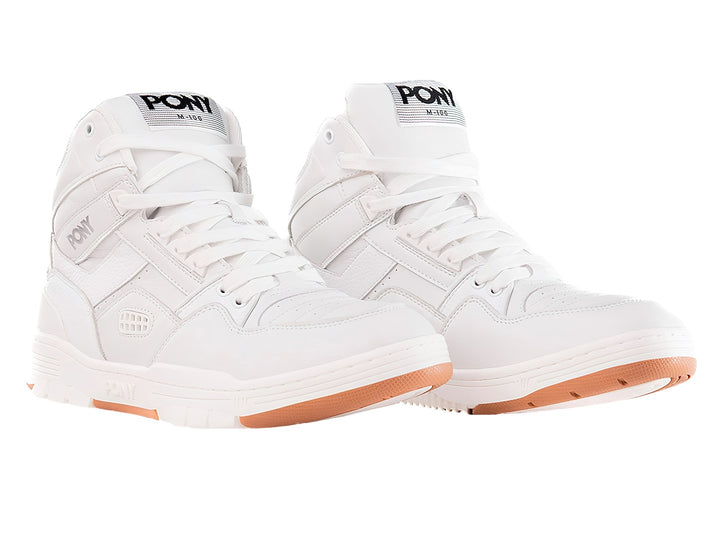 Tenis PONY M-100 HI Blanco con Suela de Goma para Hombre
