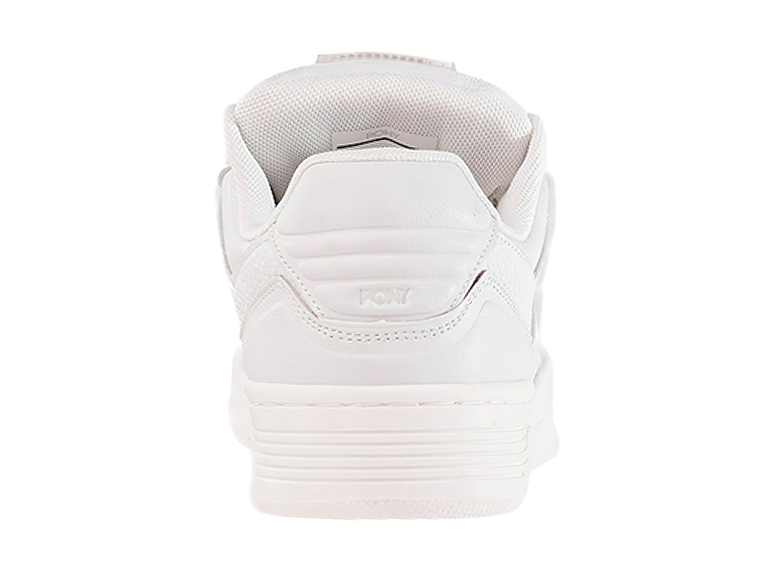 Tenis PONY M-100 LO en color blanco, diseño deportivo de corte bajo con suela gruesa.