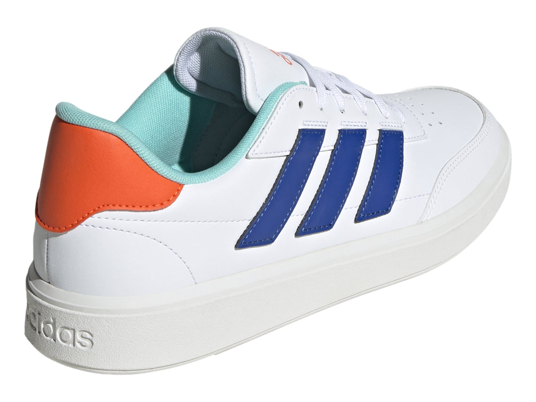 Tenis Adidas Courtblock Blanco Azul y Naranja para Hombre