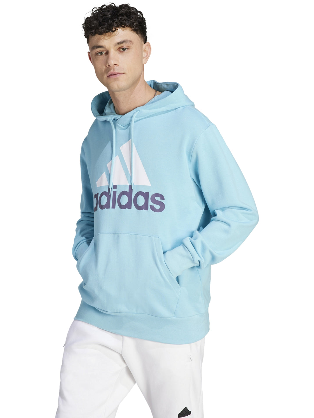 Sudadera con capucha Adidas en color azul aqua con logotipo frontal