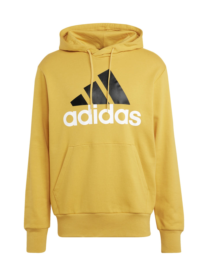 Sudadera con capucha color amarillo de la marca Adidas con logotipo frontal