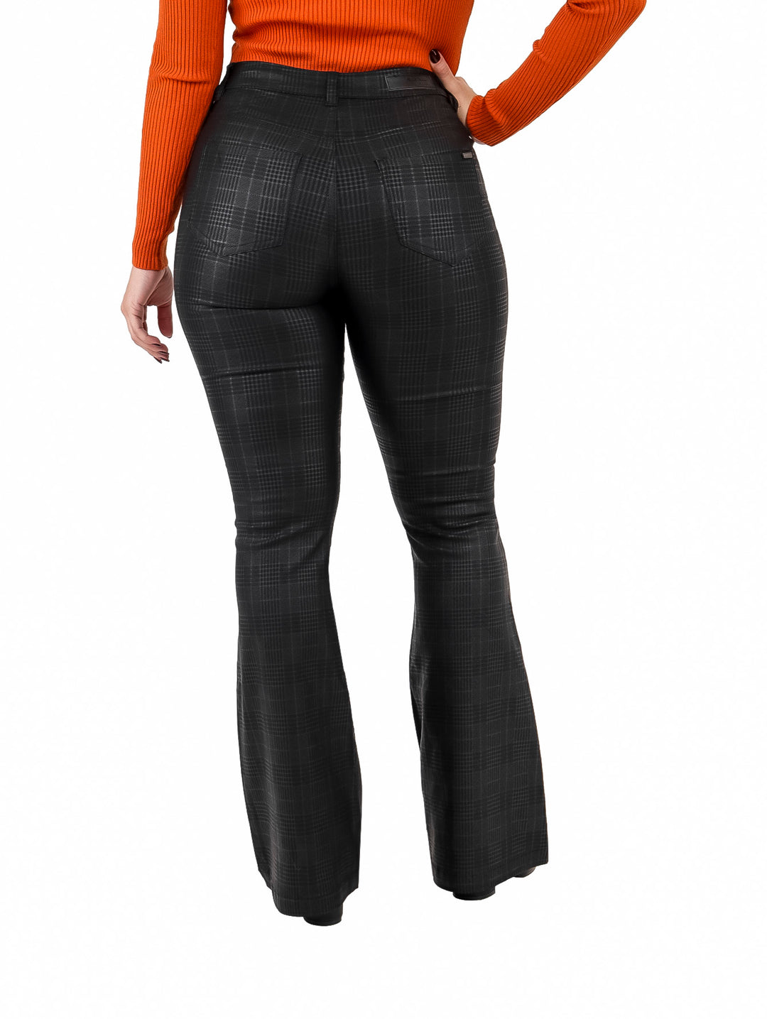 Pantalón Michelle Ferrar a Cuadros Negro para Mujer