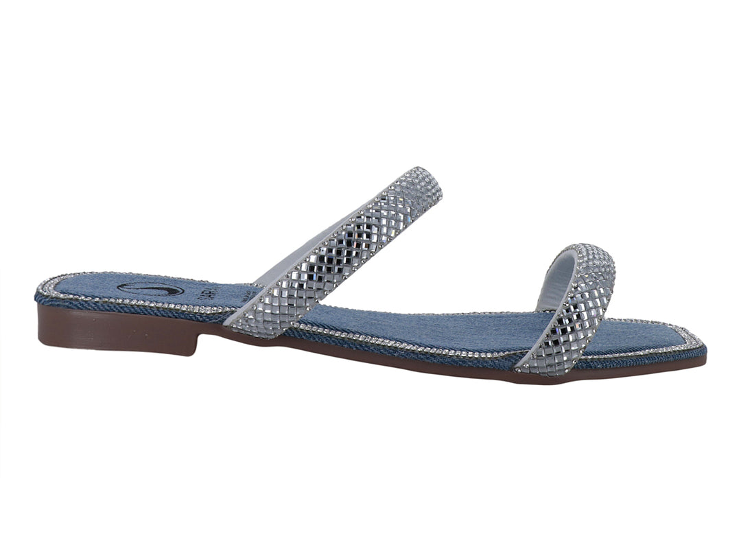 Sandalias Sary Color Cielo con Cristales