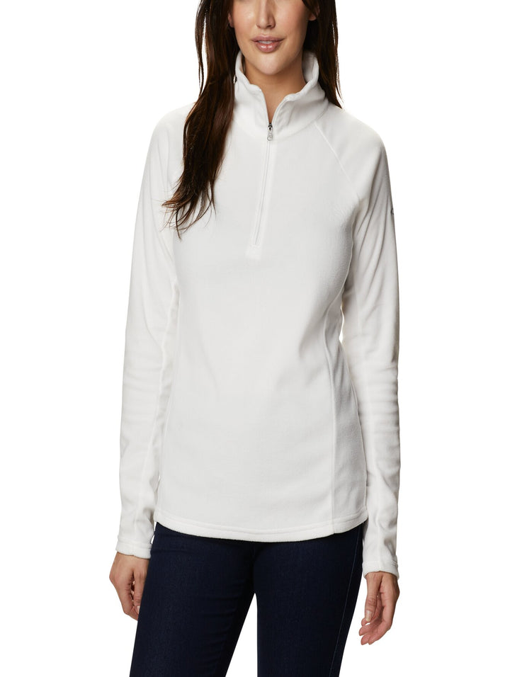 Sudadera blanca Columbia Glacial IV con medio cierre y cuello alto para Mujer.