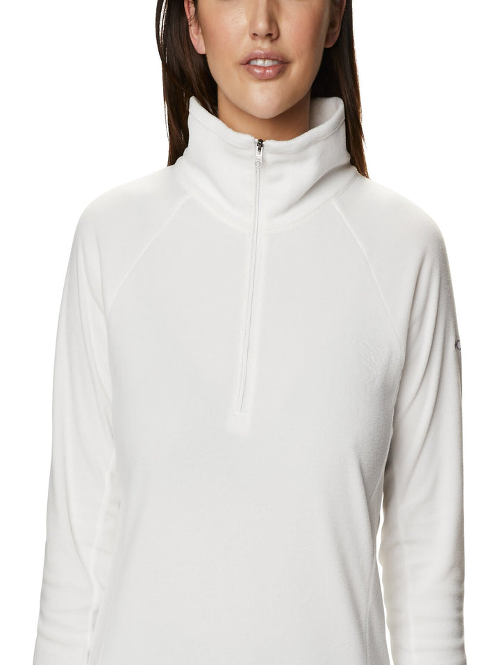 Sudadera blanca Columbia Glacial IV con medio cierre y cuello alto para Mujer.