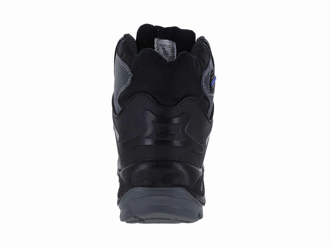 Bota de seguridad CLIFF color negro con detalles en gris y rojo, diseño industrial con casquillo protector.