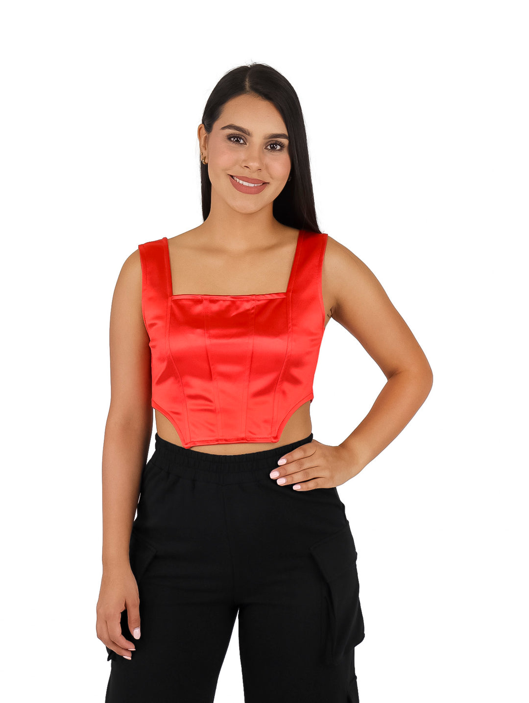 Croptop Corset Frikha Rojo para Mujer
