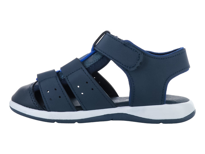 Sandalia VAVITO para niño en color azul marino con suela blanca y cierre de velcro.